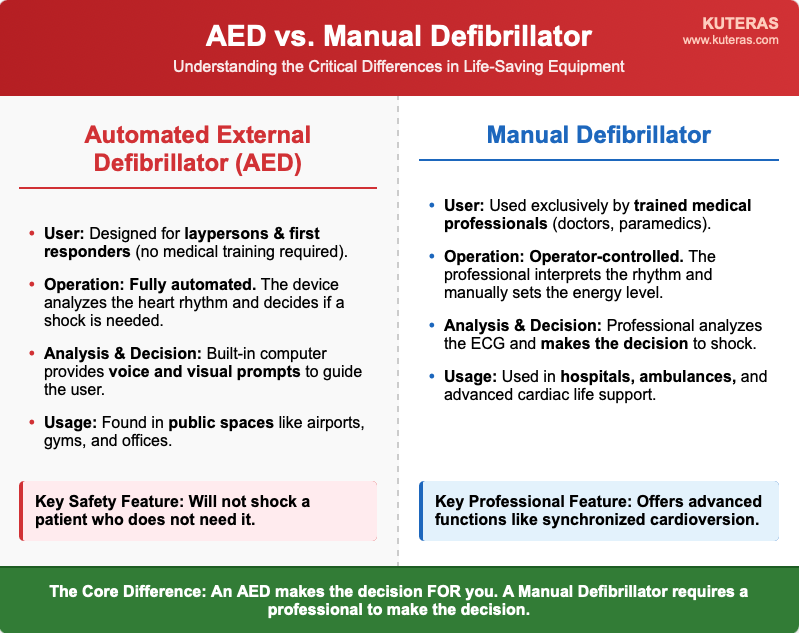 Difference Between AED Defibrillator and Manual Defibrillator